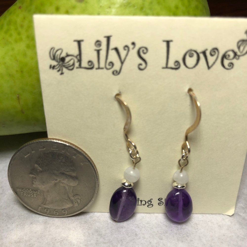 Amethyst and Moonstone Earrings